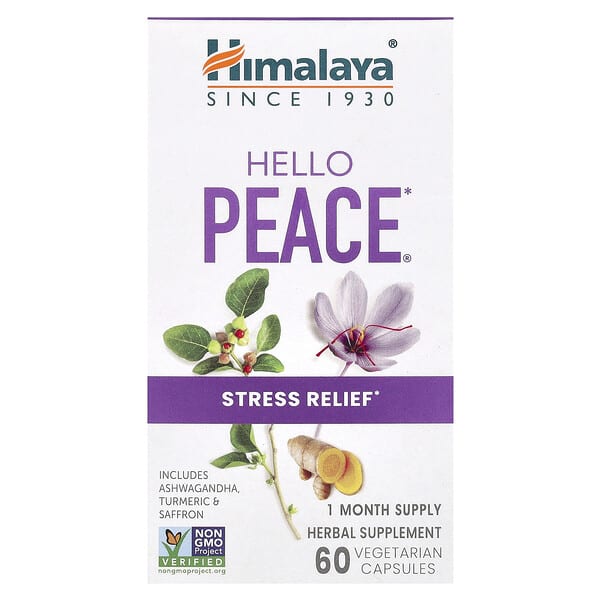 Himalaya, Hello Peace, Stress Relief, 60 Vegetarian Capsules
