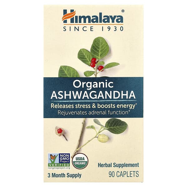 Himalaya, Organic Ashwagandha, 90 Caplets