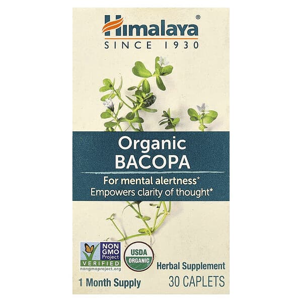 Himalaya, Organic Bacopa, 30 Caplets