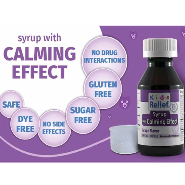 Alternative view of Homeolab USA, Kids Relief®, Syrup with Calming Effect, 0-12 Years, Grape, 3.4 fl oz (100 ml)
