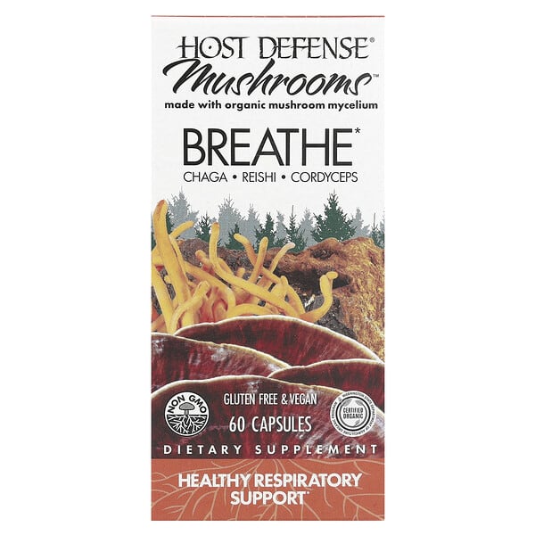 Host Defense Mushrooms, Breathe, 60 Capsules