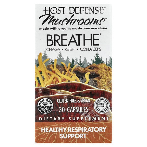 Host Defense, Mushrooms™, Breath, 30 Capsules