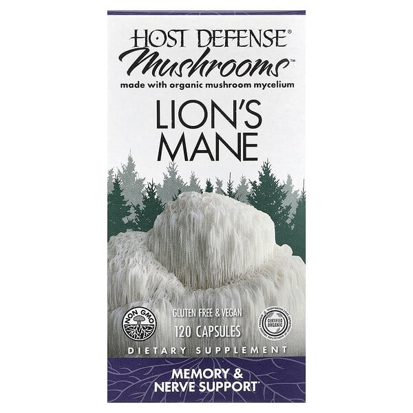 Host Defense, Mushrooms™, Lion's Mane, 120 Capsules (0.5 g per Capsule)