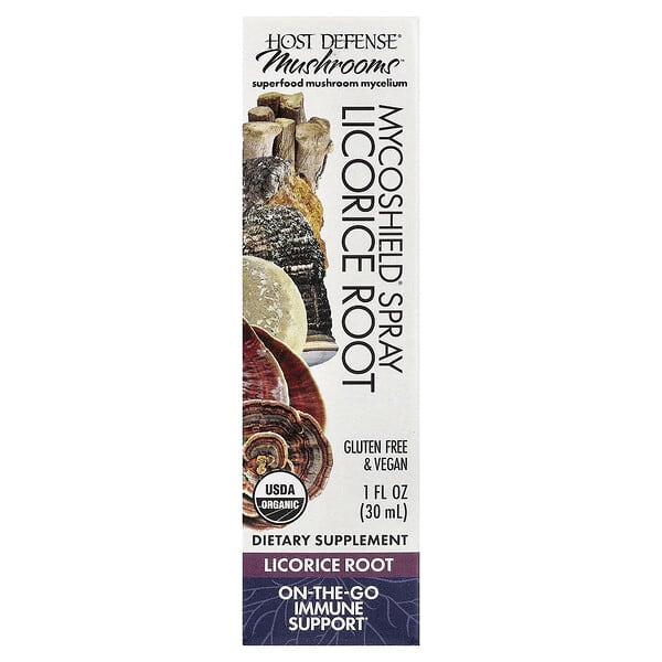 Host Defense, Mushrooms™, MycoShield Spray®, Licorice Root, 1 fl oz (30 ml)