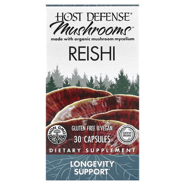Host Defense, Mushrooms™, Reishi, 30 Capsules (0.5 g per Capsule)