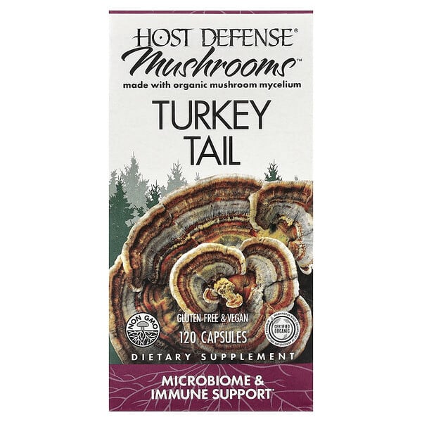 Host Defense, Mushrooms™, Turkey Tail, 120 Capsules (0.5 g per Capsule)