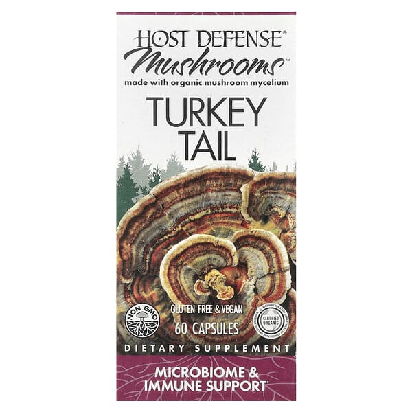 Host Defense, Mushrooms™, Turkey Tail, 60 Capsules (0.5 g per Capsule)