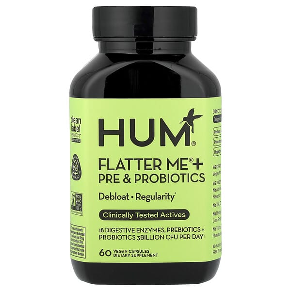 HUM Nutrition, Flatter Me® + Pre & Probiotics, 60 Vegan Capsules