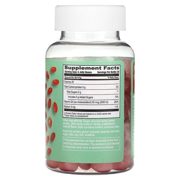 Alternative view of Human Beanz, Vitamin D3 Jelly Beans, Strawberry Blast, 120 Jelly Beans