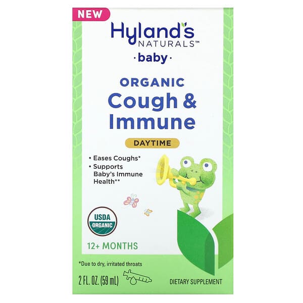 Hyland's Naturals, Baby, Organic Cough & Immune, Daytime, 12+ Months, 2 fl oz (59 ml)