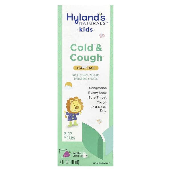 Hyland's Naturals, Kids, Cold & Cough, Daytime, Ages 2-12, Natural Grape, 4 fl oz (118 ml)