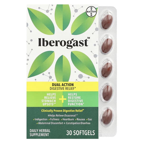 Iberogast, Dual Action Digestive Relief, 30 Softgels