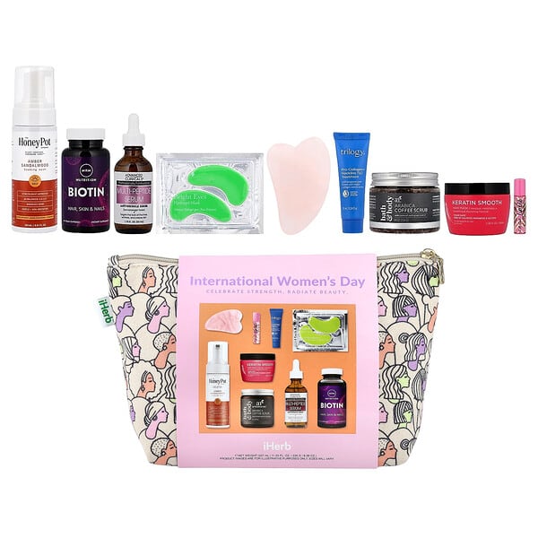 iHerb Exclusive, iHerb International Women's Day Bag, 10 Piece Kit