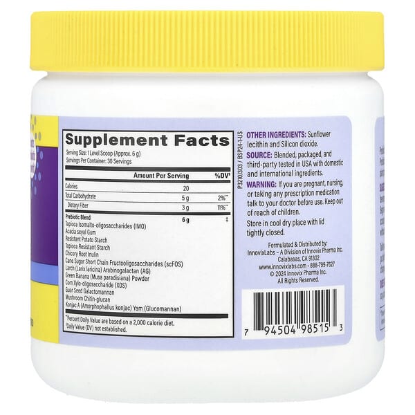 InnovixLabs, Broad Spectrum Prebiotic Fiber, Unflavored, 6.4 oz (180 g) 2 InnovixLabs, Broad Spectrum Prebiotic Fiber, Unflavored, 6.4 oz (180 g) - Ảnh 2