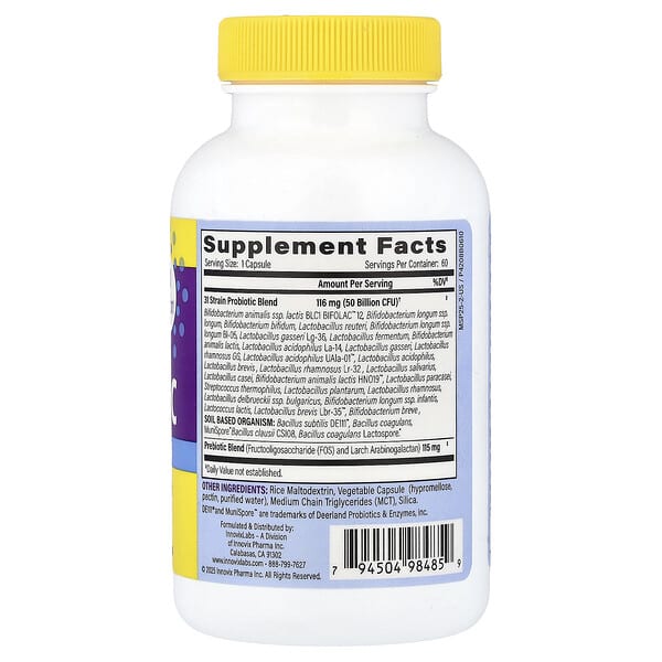 Alternative view of InnovixLabs, Multi-Strain Probiotic, 60 Capsules