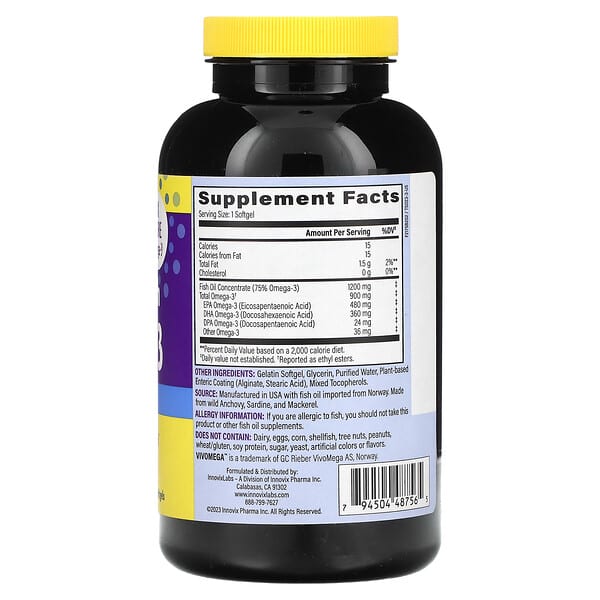 Alternative view of InnovixLabs, Triple Strength Omega-3, 900 mg, 200 Softgels