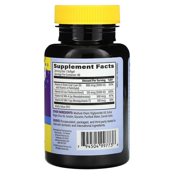 Alternative view of InnovixLabs, Vitamin D3 + K2, 60 Softgels