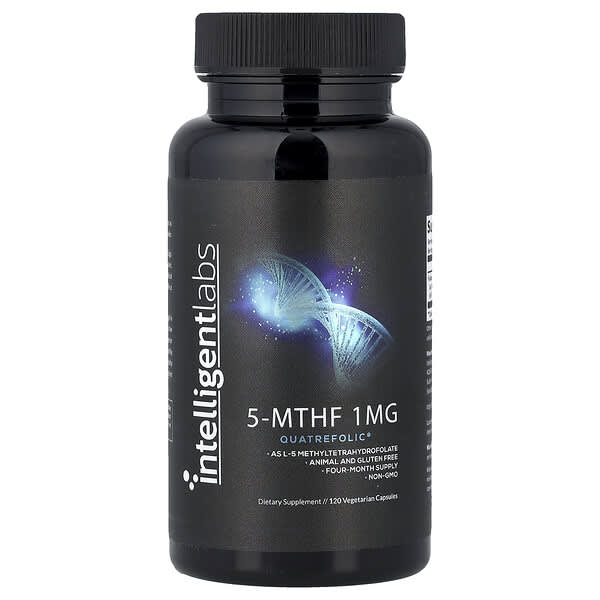 Intelligent Labs, 5-MTHF, 1 mg, 120 Vegetable Capsules