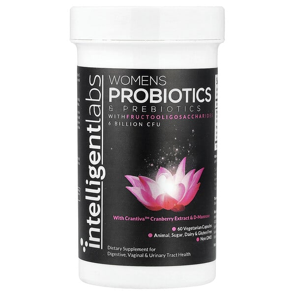 Intelligent Labs, Women's Probiotics & Prebiotics with Fructooligosaccharides, 60 Vegetarian Capsules