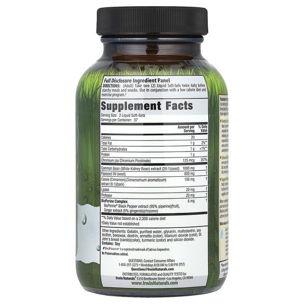 Alternative view of Irwin Naturals, 3-In-1 Carb Blocker®, Maximum Strength, 75 Liquid Soft-Gels