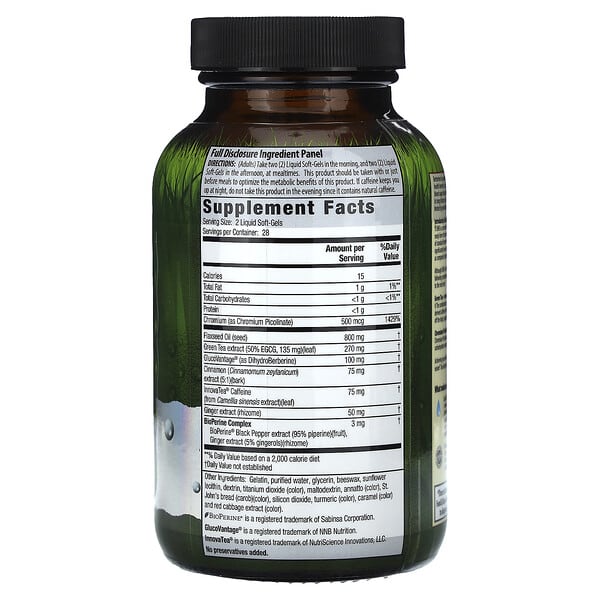 Alternative view of Irwin Naturals, Berberine-Body + Fat Burner , 56 Liquid Soft-Gels