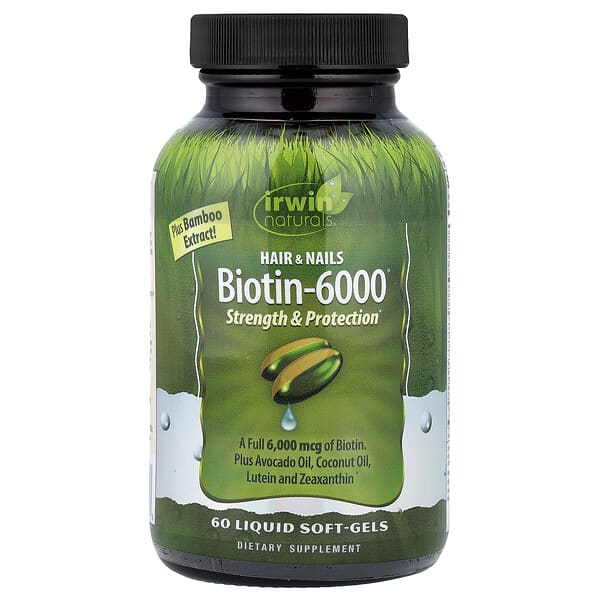 Irwin Naturals, Biotin-6000®, 60 Liquid Soft-Gels