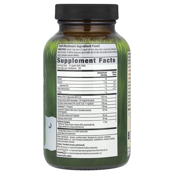 Alternative view of Irwin Naturals, Brain Awake®, 60 Liquid Soft-Gels