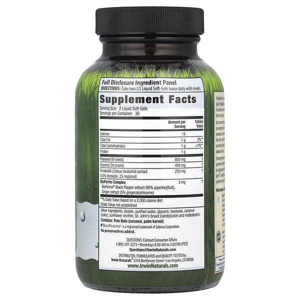 Alternative view of Irwin Naturals, Forskolin Fat-Loss Diet®, 60 Liquid Soft-Gels