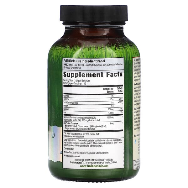 Alternative view of Irwin Naturals, Garcinia HCA, 90 Liquid Soft-Gels