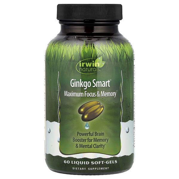 Irwin Naturals, Ginkgo Smart®, Maximum Focus & Memory, 60 Liquid Soft-Gels