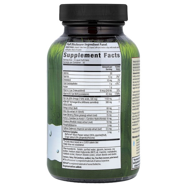 Alternative view of Irwin Naturals, Mental Clarity Information Retention™, 60 Liquid Soft-Gels