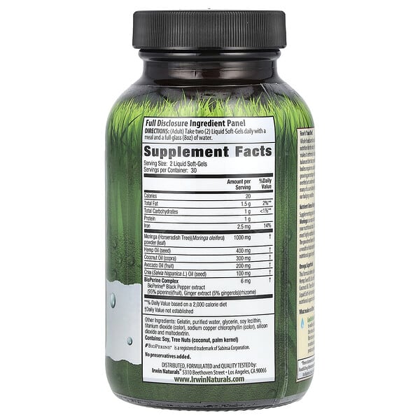 Alternative view of Irwin Naturals, Mighty Moringa®, 60 Liquid Soft-Gels