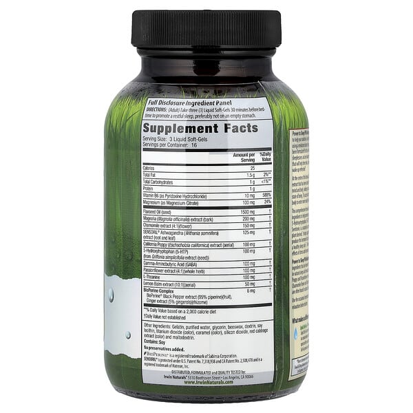 Alternative view of Irwin Naturals, Power to Sleep PM®, Melatonin-Free, 50 Liquid Soft-Gels