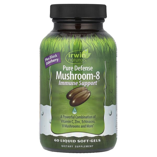 Irwin Naturals, Pure Defense Mushroom-8, Immune Support™, 60 Liquid Soft-Gels