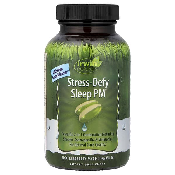 Irwin Naturals, Stress-Defy Sleep PM™, 50 Liquid Soft-Gels