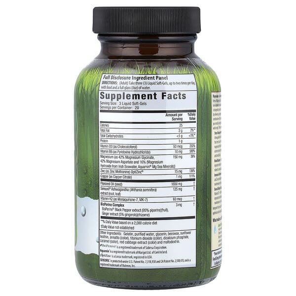 Alternative view of Irwin Naturals, Triple Source Magnesium + Ashwagandha, 60 Liquid Soft-Gels