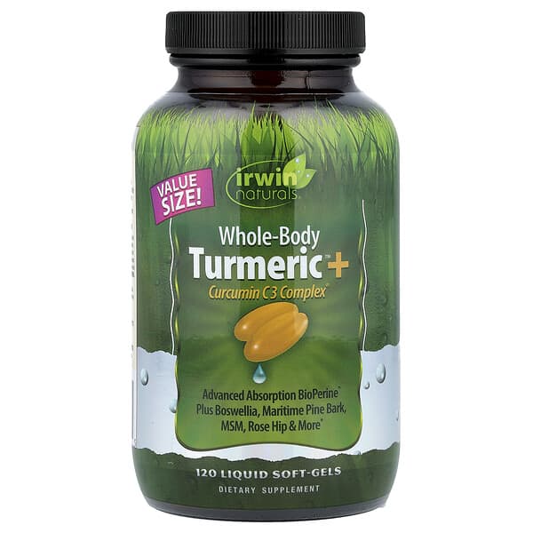 Irwin Naturals, Whole-Body Turmeric™ + Curcumin C3 Complex®, 120 Liquid Soft-Gels