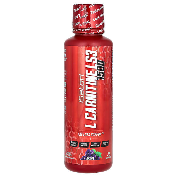 Isatori, L-Carnitine LS3 1500, Grape, 1,500 mg, 16 fl oz (480 ml)