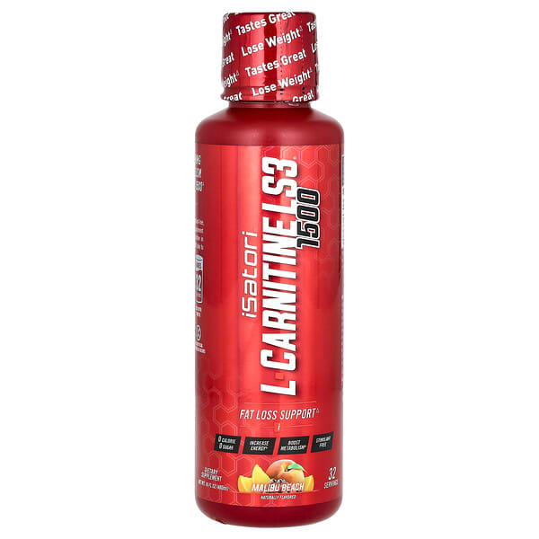 Isatori, L-Carnitine LS3 1500, Malibu Beach, 1,500 mg, 16 fl oz (480 ml)