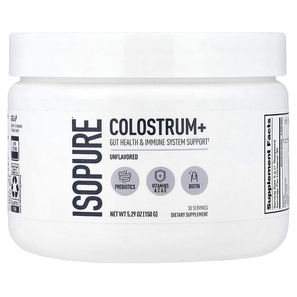 Isopure, Colostrum+, Unflavored, 5.29 oz (150 g)