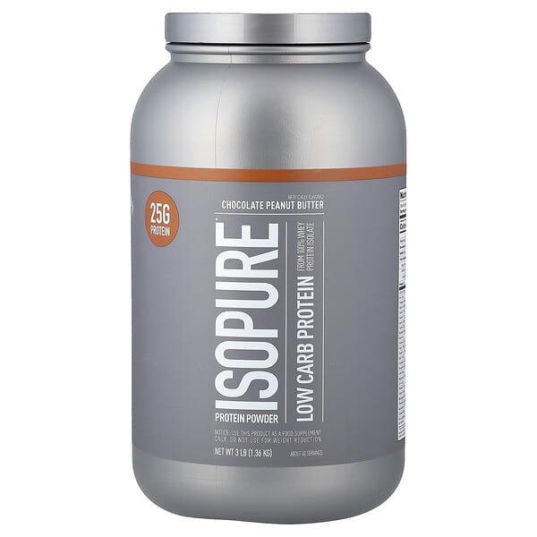 Isopure, Low Carb Protein Powder, Chocolate Peanut Butter, 3 lb (1.36 kg)