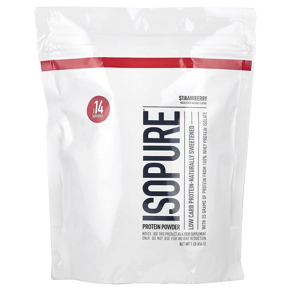 Isopure, Low Carb Protein Powder, Strawberry, 1 lb (454 g)