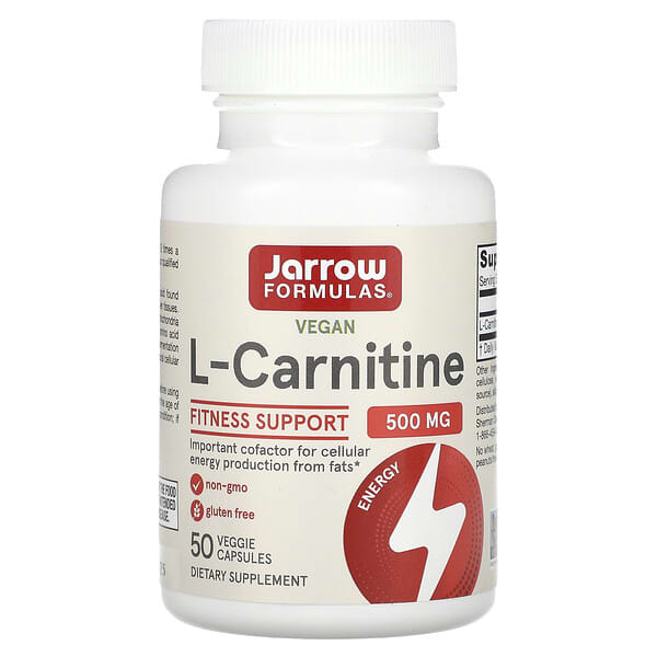 Jarrow Formulas, L-Carnitine, 500 mg, 50 Veggie Capsules