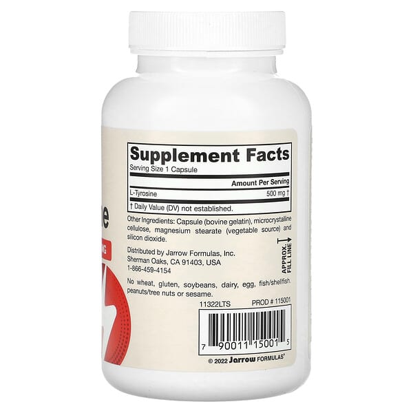 Alternative view of Jarrow Formulas, L-Tyrosine, 500 mg, 100 Capsules