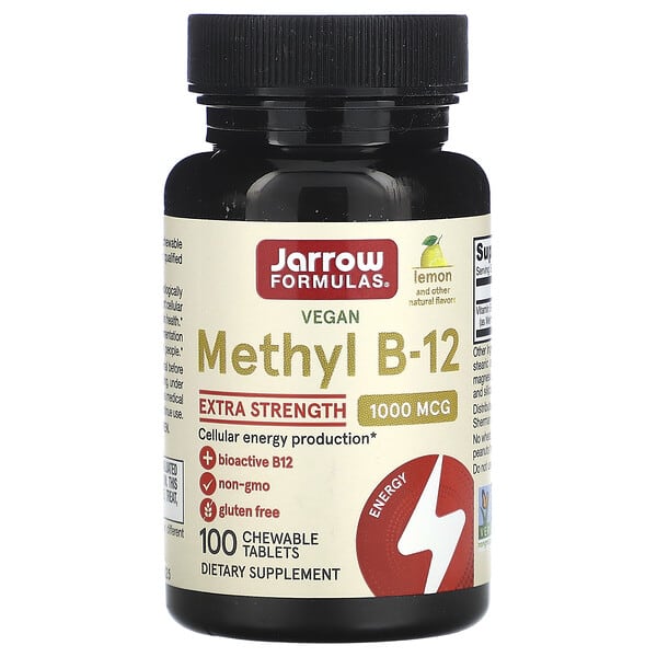 Jarrow Formulas, Methyl B-12, Lemon, 1,000 mcg, 100 Chewable Tablets