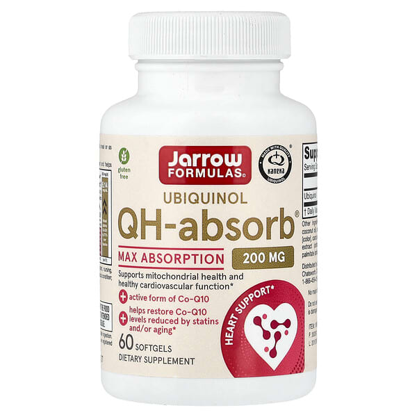 Jarrow Formulas, Ubiquinol, QH-Absorb, Max Absorption, 200 mg, 60 Softgels