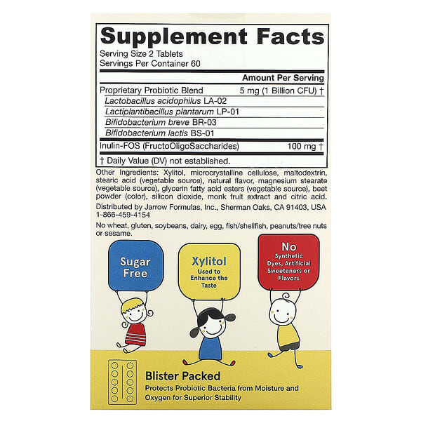 Jarrow Formulas, Yum-Yum Dophilus, Raspberry, 1 Billion CFU, 120 Chewable Tablets 2 Jarrow Formulas, Yum-Yum Dophilus, Raspberry, 1 Billion CFU, 120 Chewable Tablets - Ảnh 2
