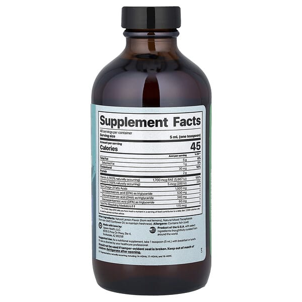 Alternative view of Jigsaw Health, Alaskan Cod Liver Oil Liquid, Natural Lemon, 8.12 fl oz (240 ml)