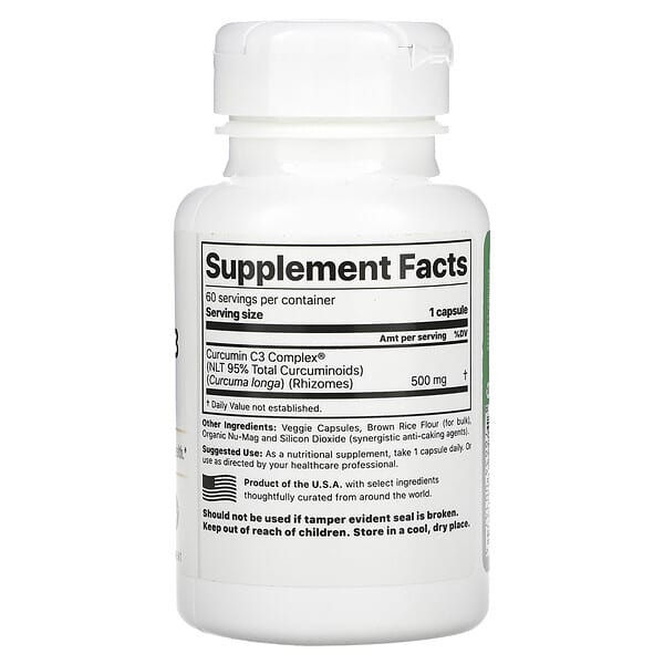 Alternative view of Jigsaw Health, Curcumin C3 Complex, 60 Capsules (500 mg per Capsule)