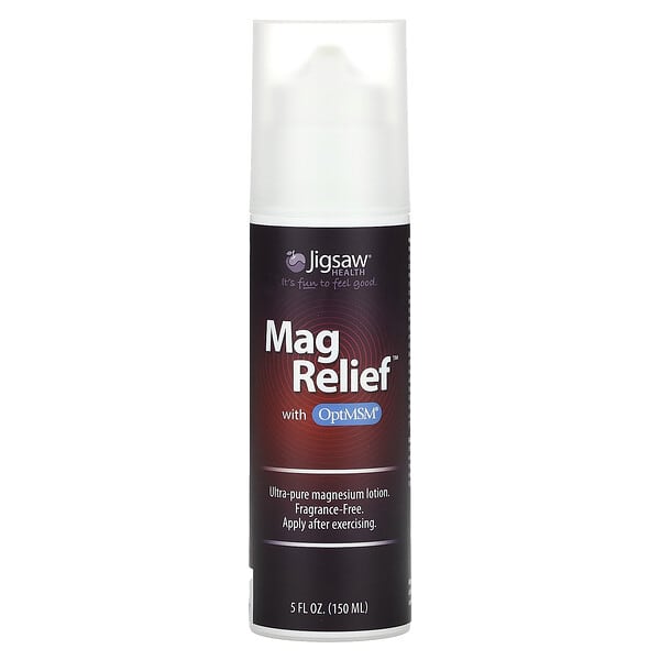 Jigsaw Health, Mag Relief with OptiMSM, Fragrance-Free, 5 fl oz (150 ml)
